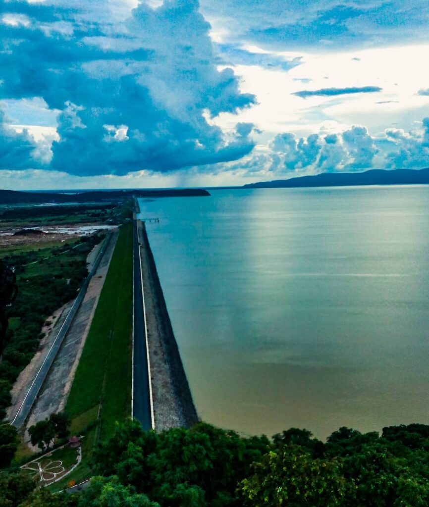 Hirakud Dam,the longest earthen Dam of the World stands in its lone majesty across the great riv